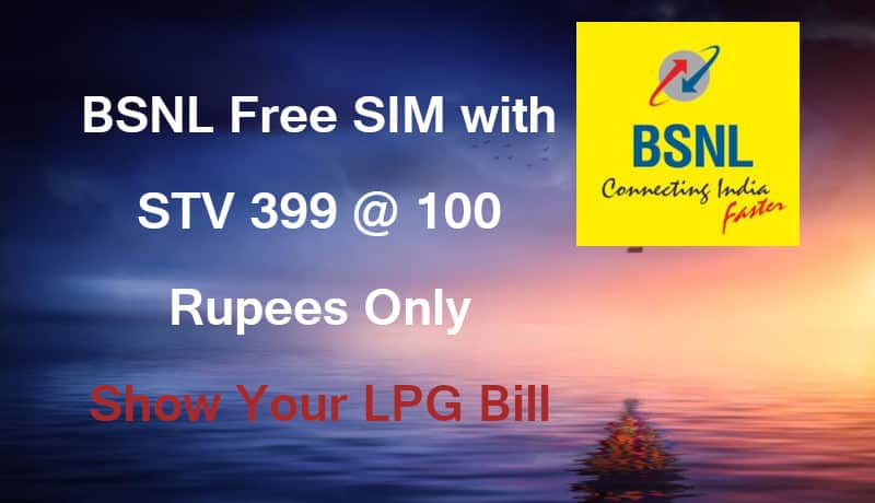 BSNL New SIM with STV 399 at 100 Rupees