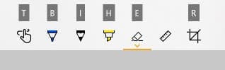 Snip and Sketch Edit Toolbar