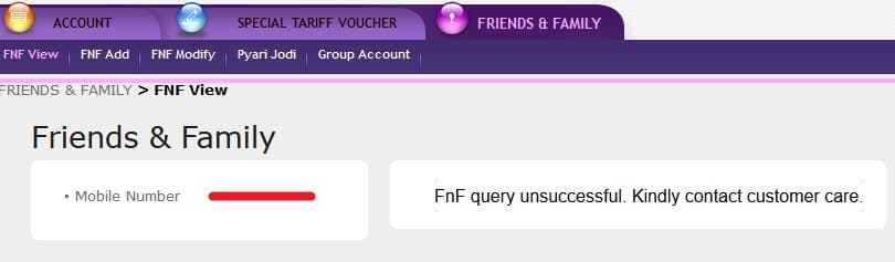 bsnlszprepaid bsnl selfcare fnf friends and family details