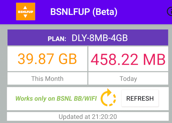 BSNL Daily Data Usage Checker App