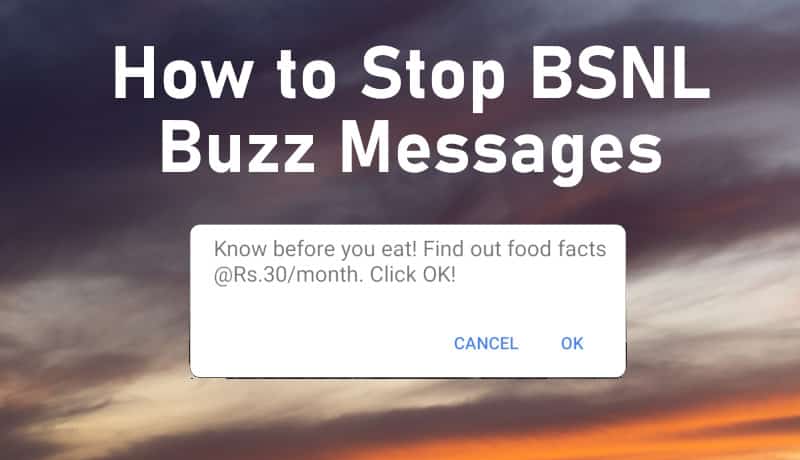 stop bsnl buzz messages