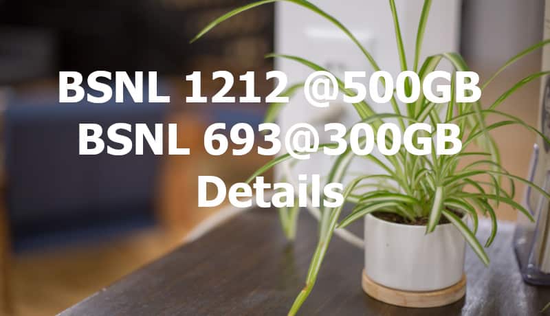 BSNL 1212, 693 Plans
