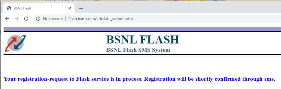 BSNL Register Mobile Number or Email Confirmation