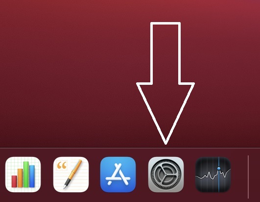 System Preferences option from Dock Bar