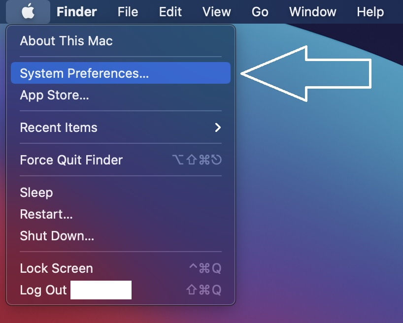 MacOS System Preferences option in Apple Menu Bar